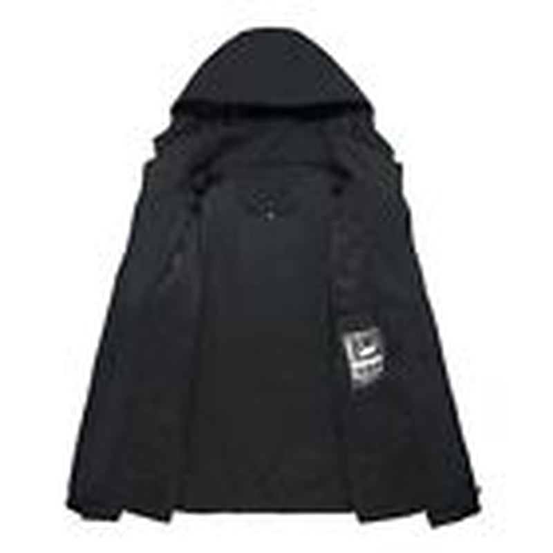 Men'S Lightweight Waterproof Rain Jacket,Shell Hooded Large Samurai Black