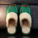 Men Slippers Black New Winter PU Leather Slippers Warm Indoor Slipper Waterproof Home House Shoes Warm Leather Slippers