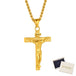 Men Gold Chain Crucifix Jesus Necklace Males Jewelry Gold Cross Pendant with 22Inch,Thanksgiving Day Gift Chain