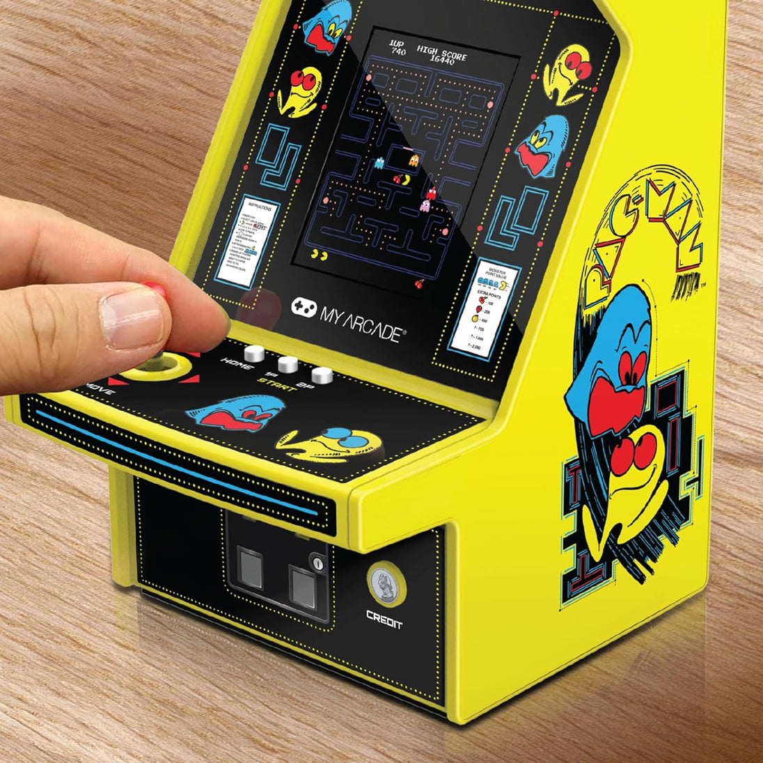 Pac-Man Micro Player Pro: 6.75" Handheld Retro Mini Arcade, Arcade Classics Video Game Collectible