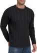 Men'S Crewneck Pullover Sweater Chunky Cable Knit Sweater Classic Casual Sweaters with Ribbing Edge