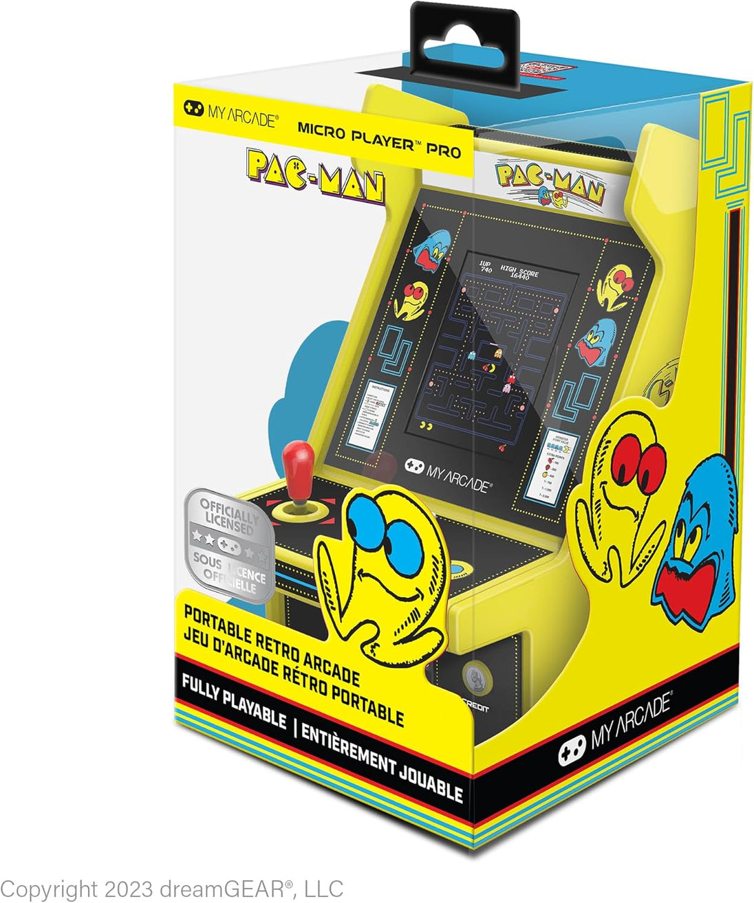 Pac-Man Micro Player Pro: 6.75" Handheld Retro Mini Arcade, Arcade Classics Video Game Collectible