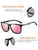 Polarized Sunglasses for Men Vintage Shades Trendy Womens Driving Eyewear with Case UV Protection ( Black Pink )