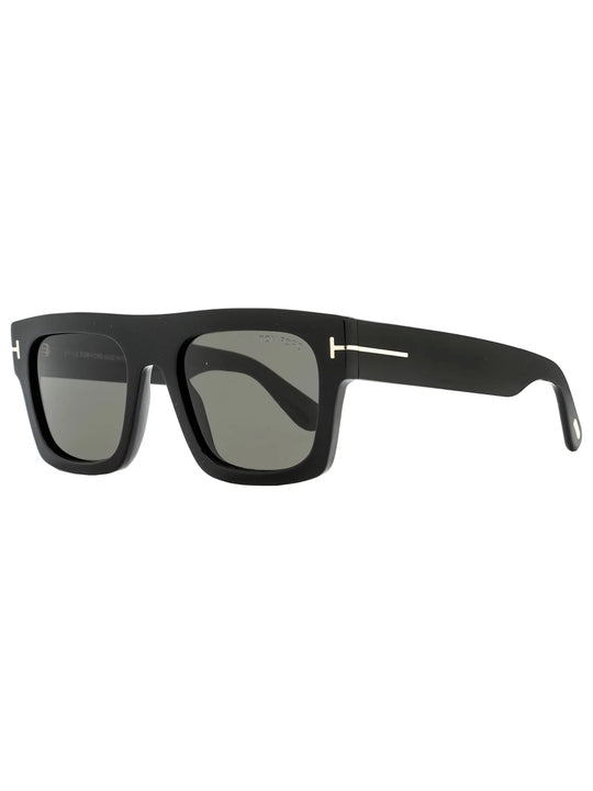 Fausto FT0711 01A Shiny Black Smoke 53 Mm Men'S Sunglasses