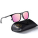 Polarized Sunglasses for Men Vintage Shades Trendy Womens Driving Eyewear with Case UV Protection ( Black Pink )