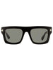 Fausto FT0711 01A Shiny Black Smoke 53 Mm Men'S Sunglasses