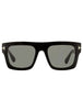 Fausto FT0711 01A Shiny Black Smoke 53 Mm Men'S Sunglasses