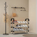 3 Tier Shoe Rack, Stackable Metal 9 Pairs Shoes Organizer Storage Shelf for Closet Door Entryway