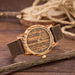 UWOOD Natural Walnut Sandal Wood Watch Genuine Leather Strap Men Wooden Watch