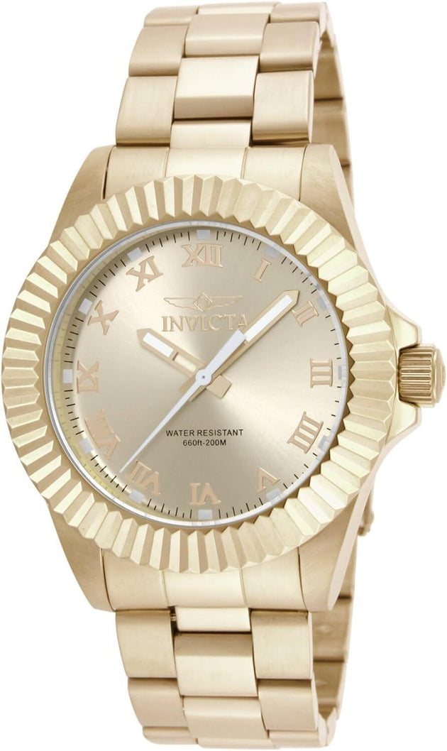 NEW!! Invicta Pro Diver Champagne Dial Gold-Tone Roman Numerals Mens Watch