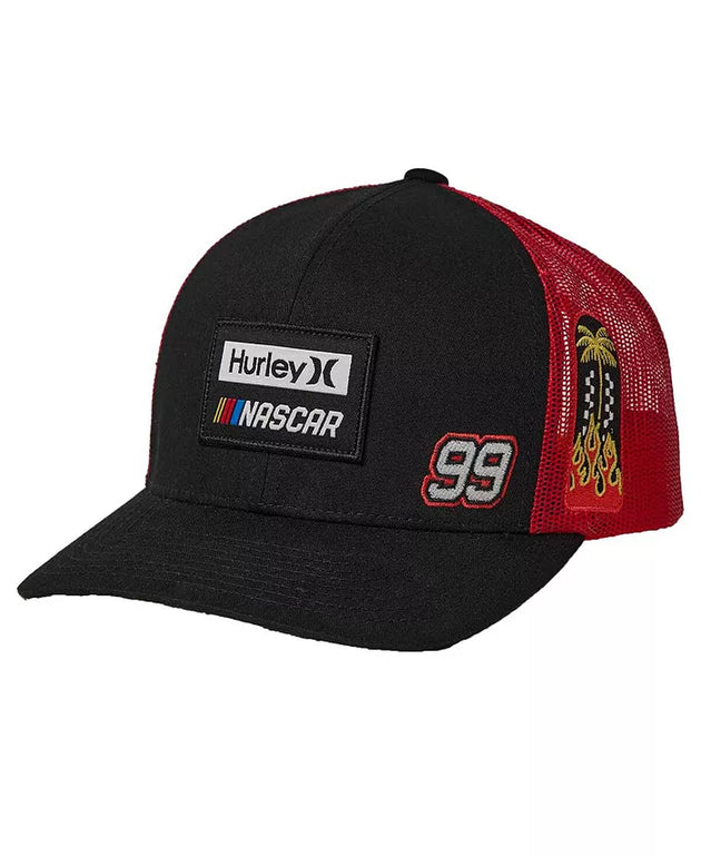 Men'S Black, Red NASCAR Trucker Snapback Hat